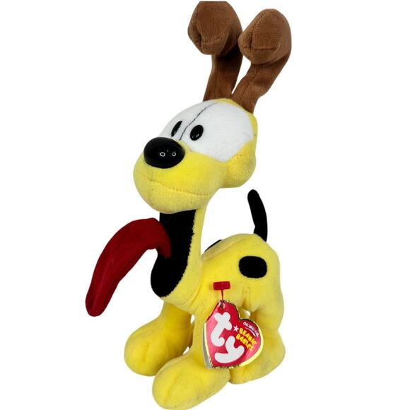 Ty Beanie Baby Garfield Cartoon Odie Puppy 8" Plush 2007 - Picture 1 of 6